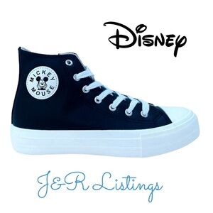 Disney Mickey Mouse Black/White High-Top Sneakers